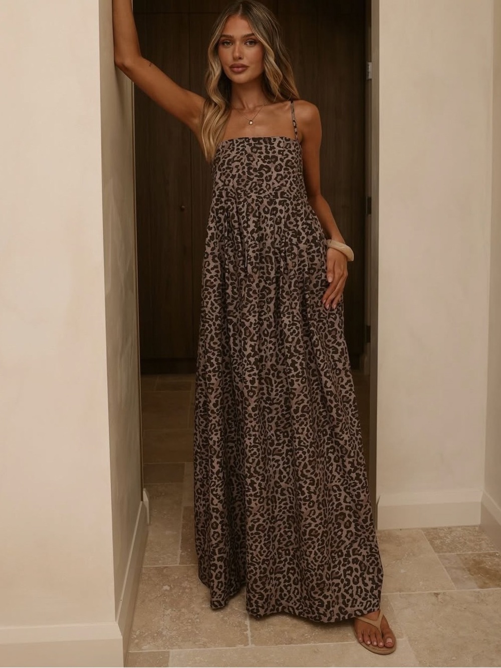 Billy J Pippa maxi dress in leopard print